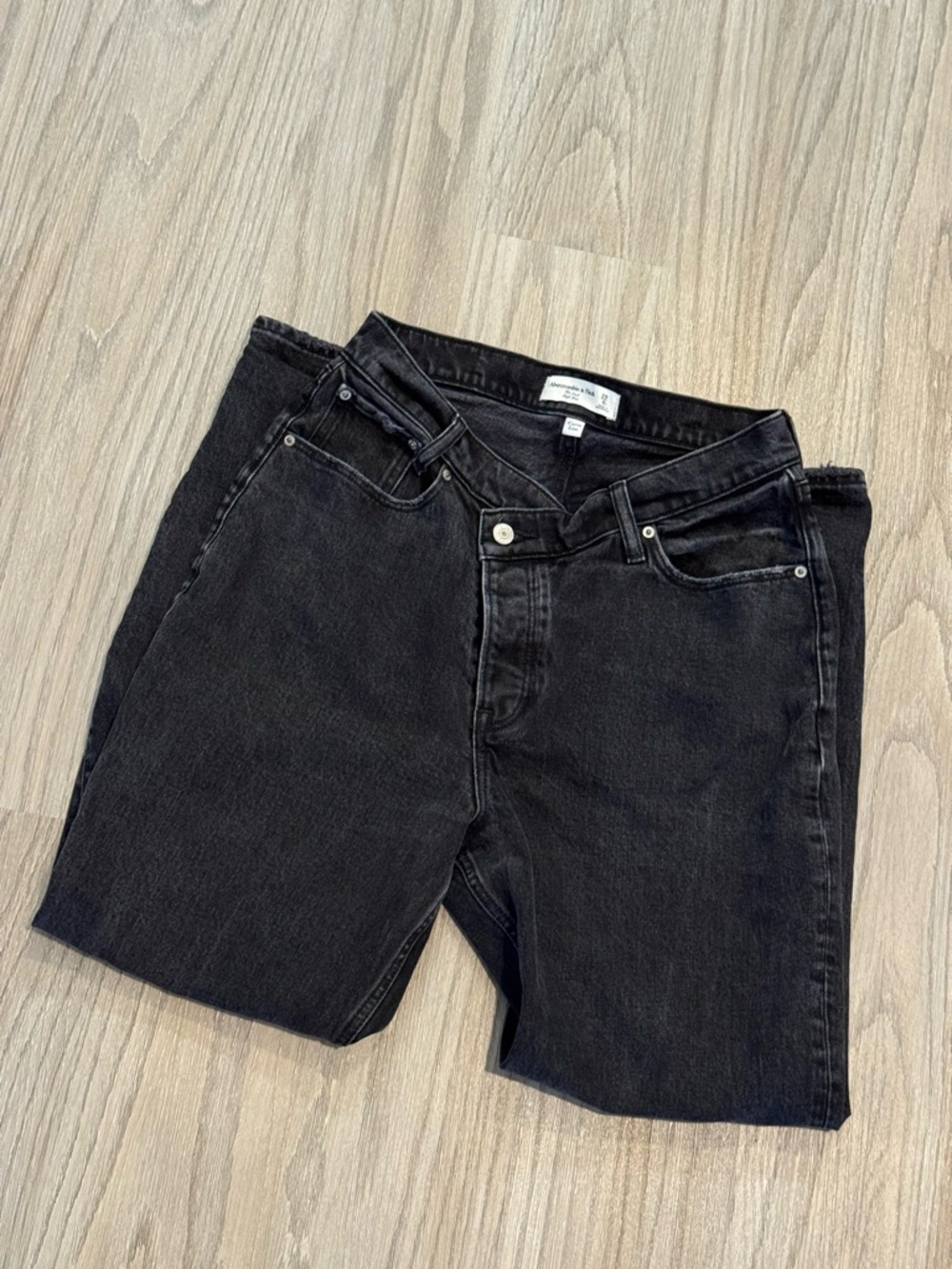 Abercrombie & Fitch High Rise Dad Jeans Black Denim 29 | 8 Short  Women’s - Picture 14 of 14